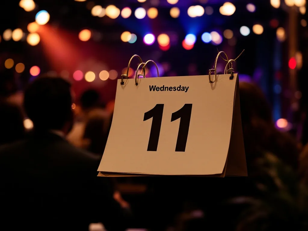 calendar marked Wednesday night entertainment broadcast