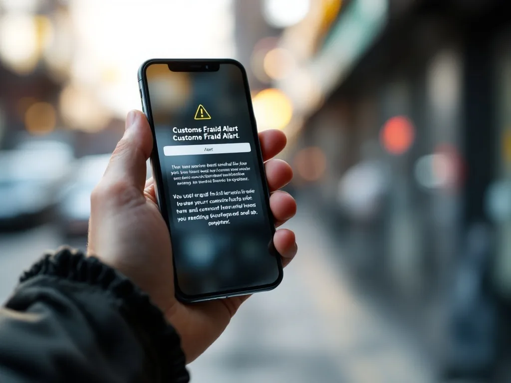 customs fraud alert message on smartphone Korea