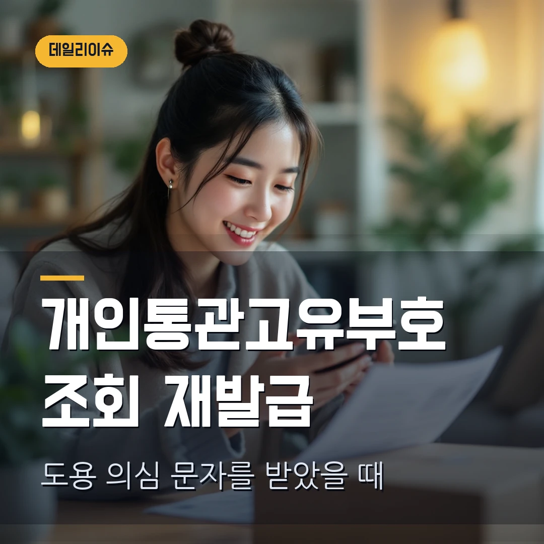 개인통관고유부호 조회·재발급 2026 — 도용 의심될 때 사용정지부터 볼 순서