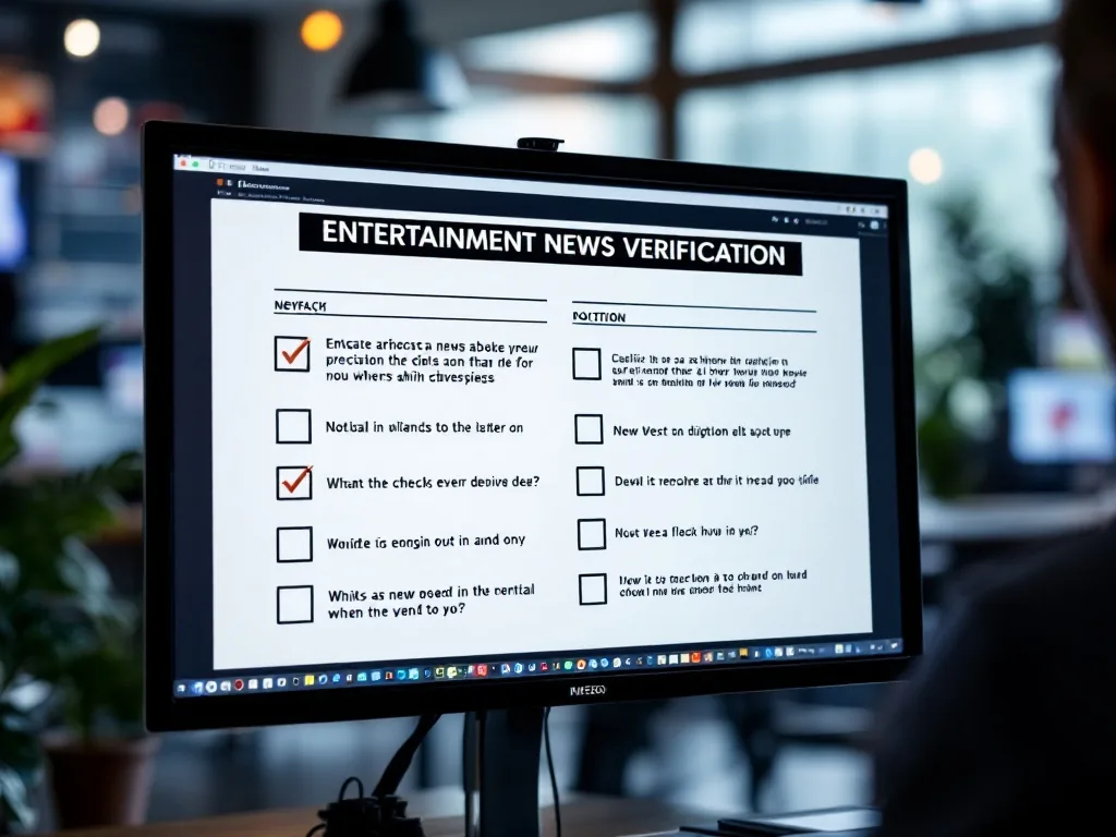 entertainment news verification checklist on newsroom monitor