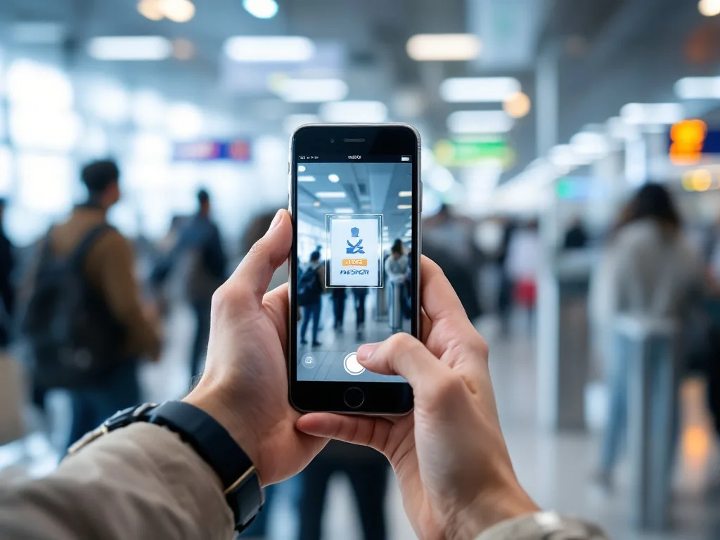 Incheon airport departure gate smartphone passport scan