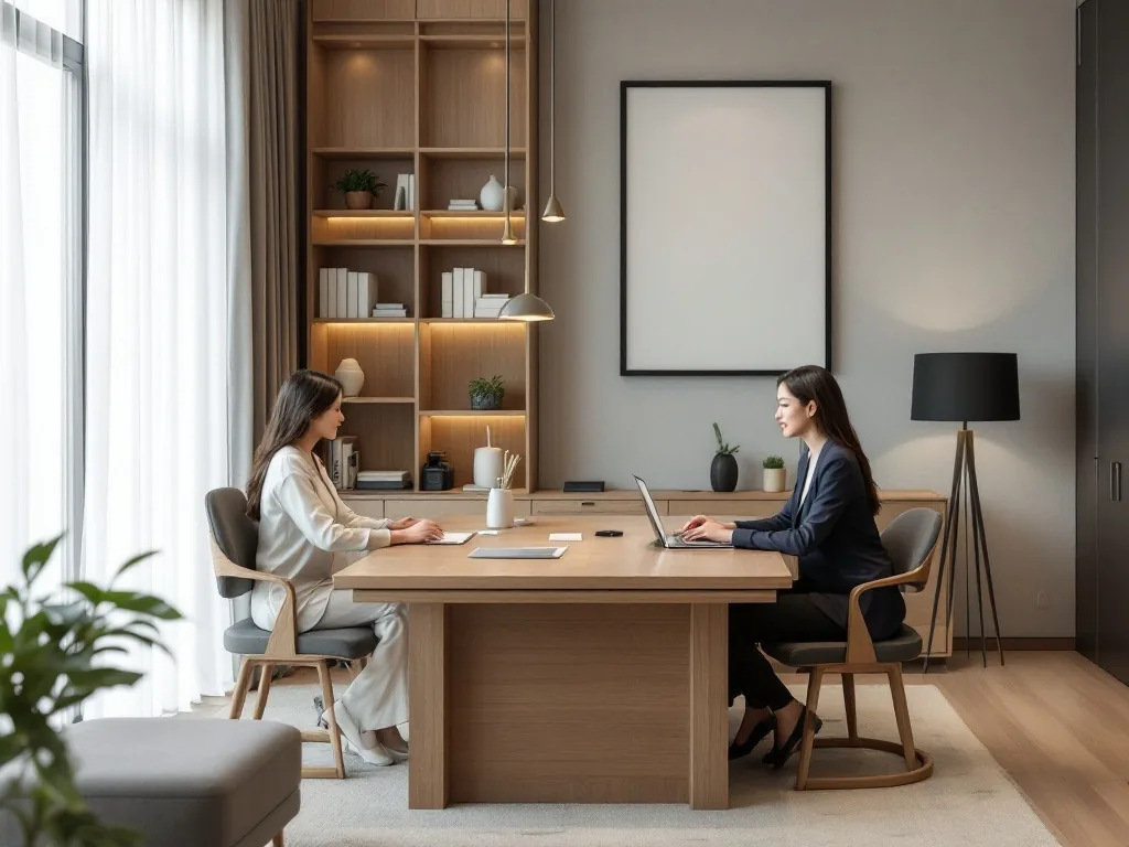 Korean apartment model house consultation desk
