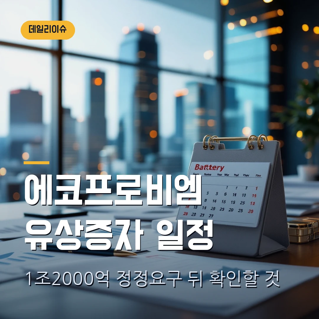 에코프로비엠 유상증자 2026 — 1조2000억 정정요구 뒤 청약 일정 어디서 보나