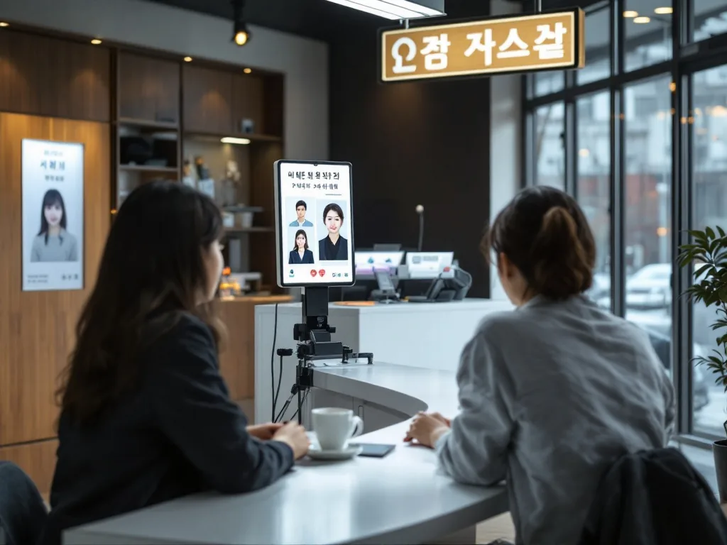 Korean passport photo booth and ID application desk