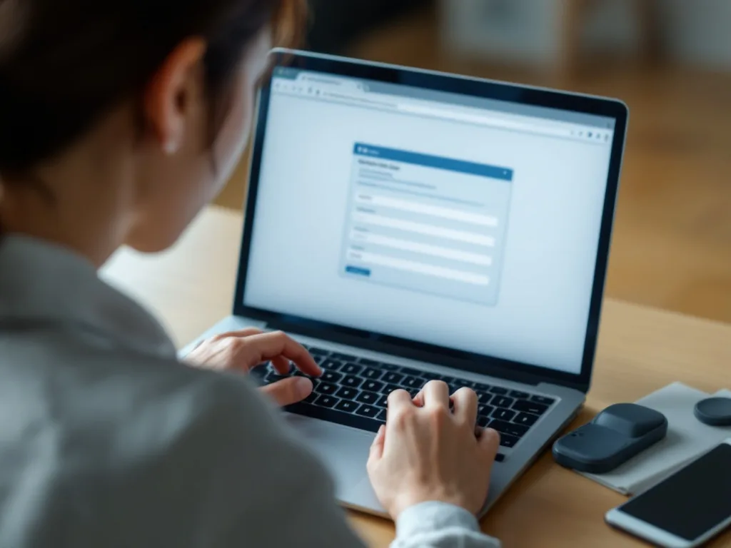 Korean person checking official data leak lookup service on laptop and smartphone