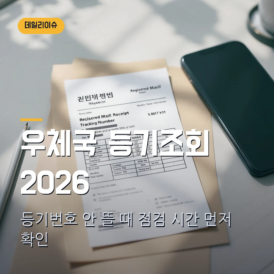 우체국 등기조회 2026 — 등기번호 13자리 안 뜰 때 점검 시간부터 확인