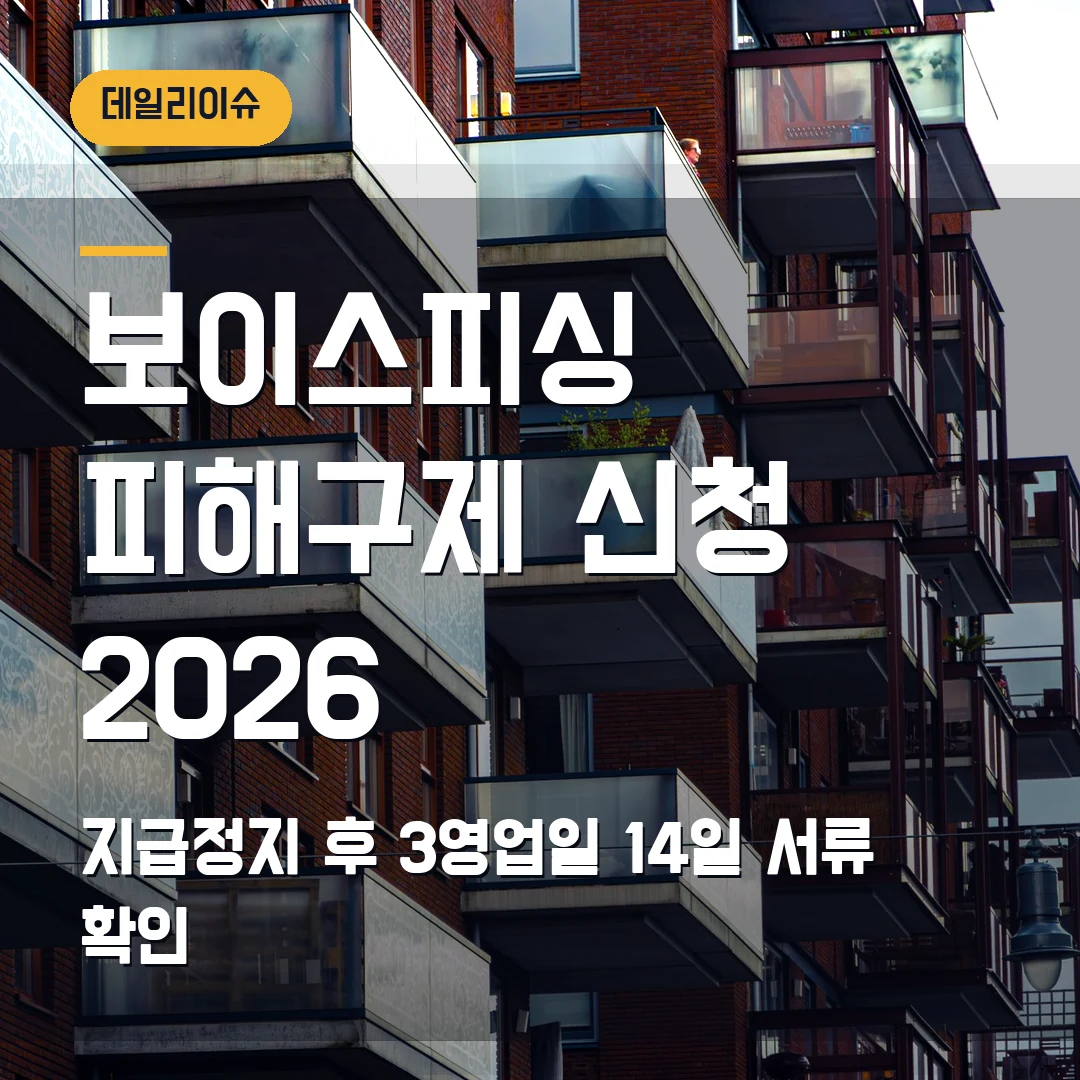 보이스피싱 피해구제 신청 2026 — 지급정지 후 3영업일·14일 서류에서 막힐 때