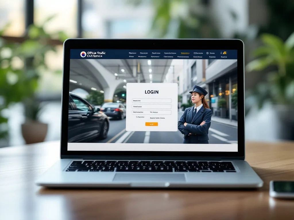 Official Korean traffic civil service website login screen on laptop