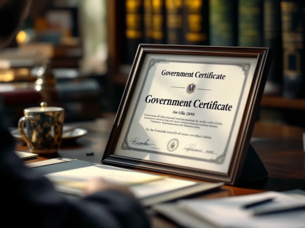 PDF print dialog government certificate