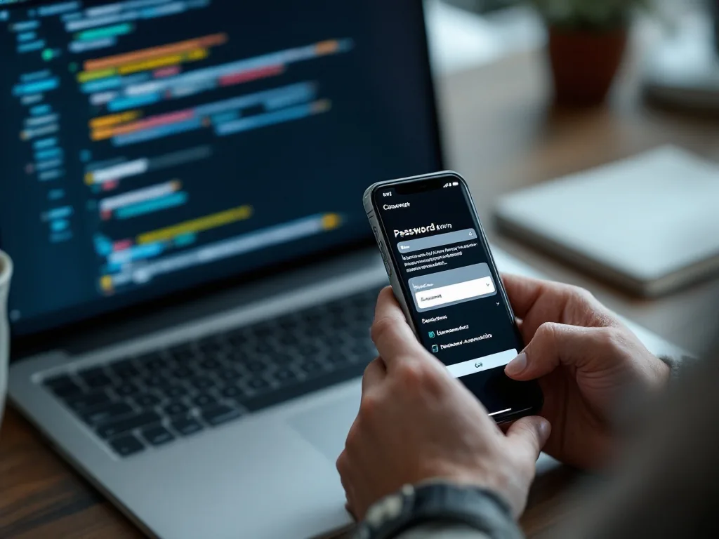 person changing passwords and enabling two factor authentication on phone and laptop