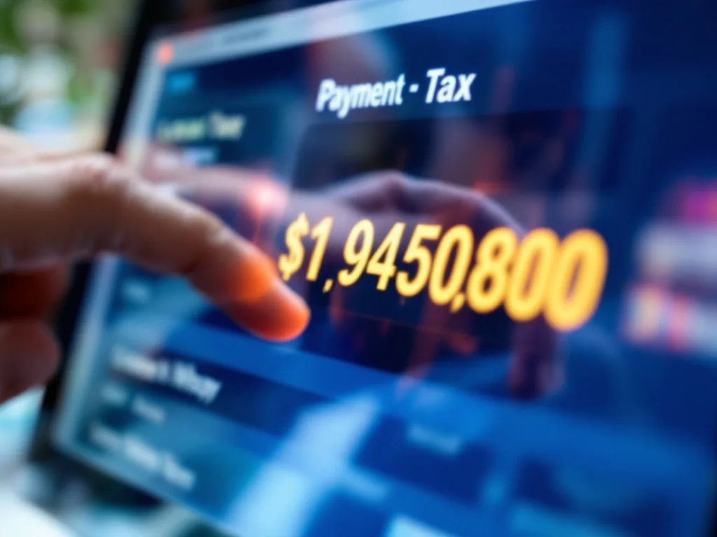 person entering electronic payment number on local tax website