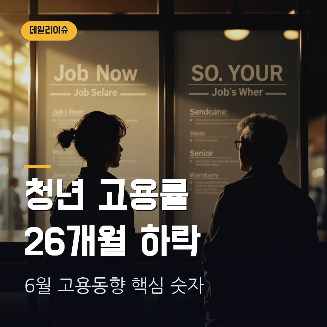 청년 고용률 26개월 하락 2026 — 6월 고용동향에서 60세 이상만 늘어난 이유