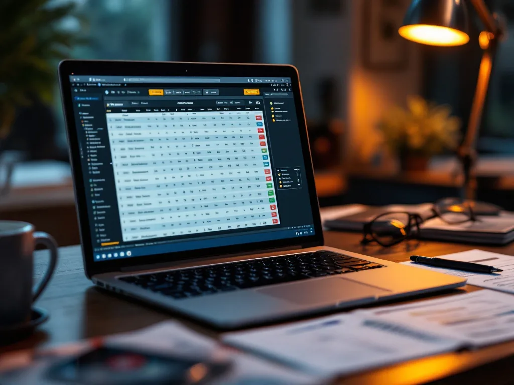 baseball standings and schedule check on laptop beside scorebook, evening sports newsroom desk, realistic editorial photography, no readable website text