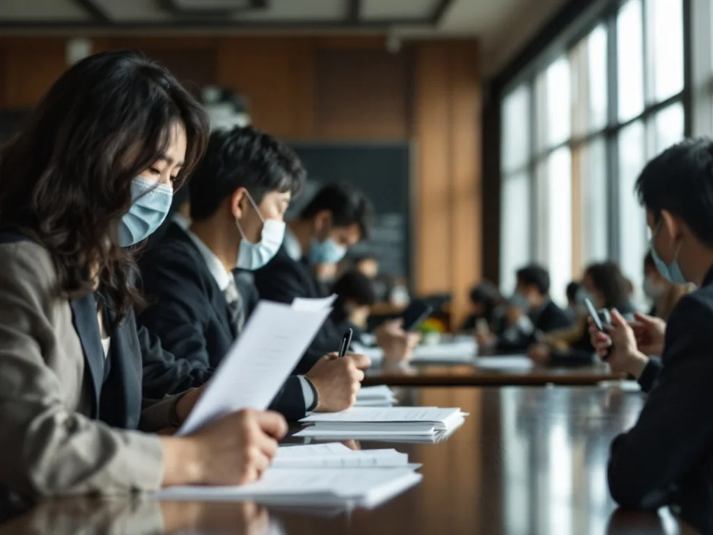 Korean courthouse press cameras and neutral legal documents