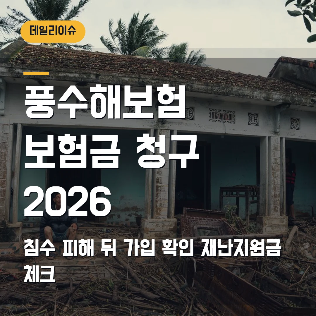 풍수해보험 가입 확인·보험금 청구 2026 — 침수 피해 뒤 보험사·재난지원금에서 막힐 때