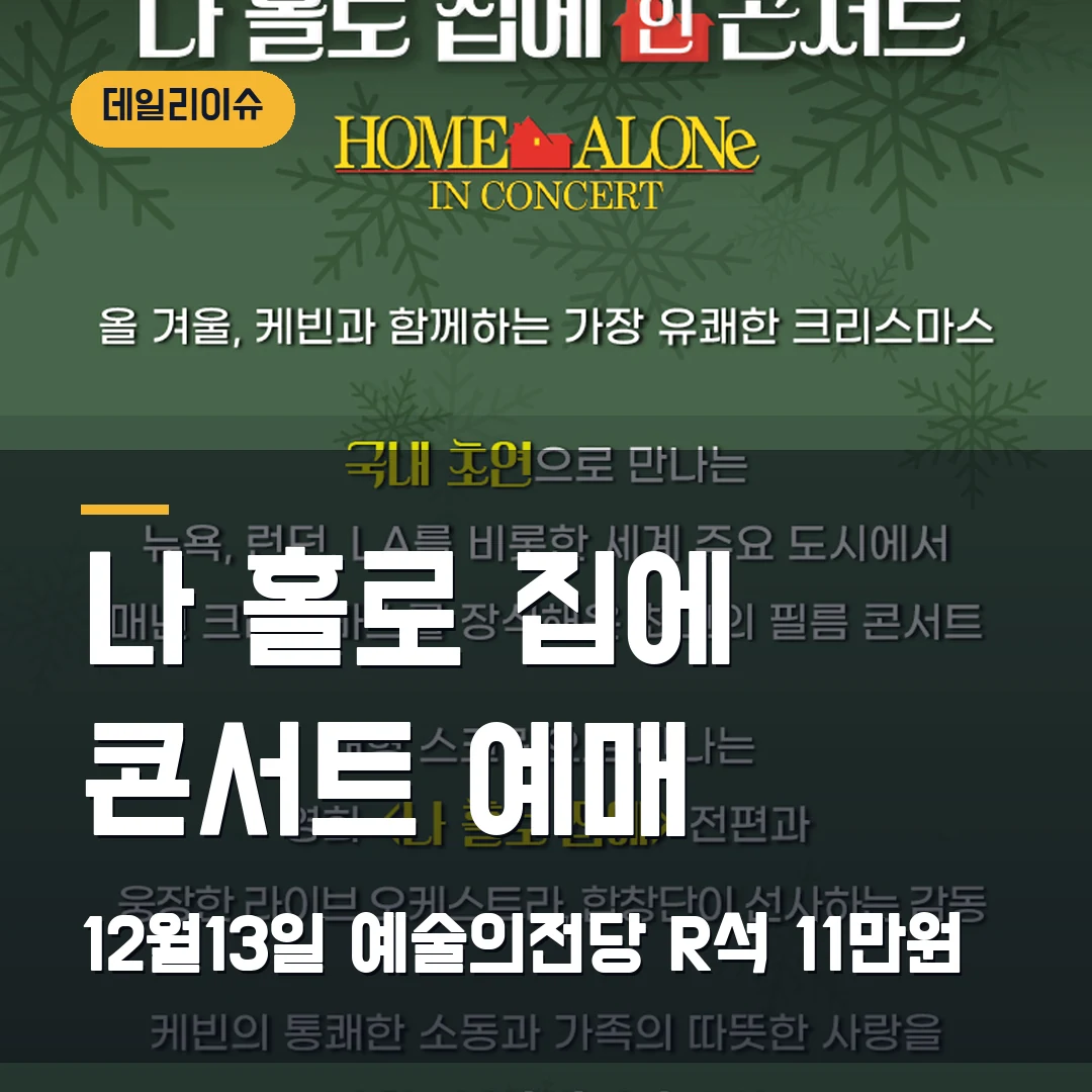 나 홀로 집에 인 콘서트 예매｜12월 예술의전당·R석 11만원·조기예매 20%