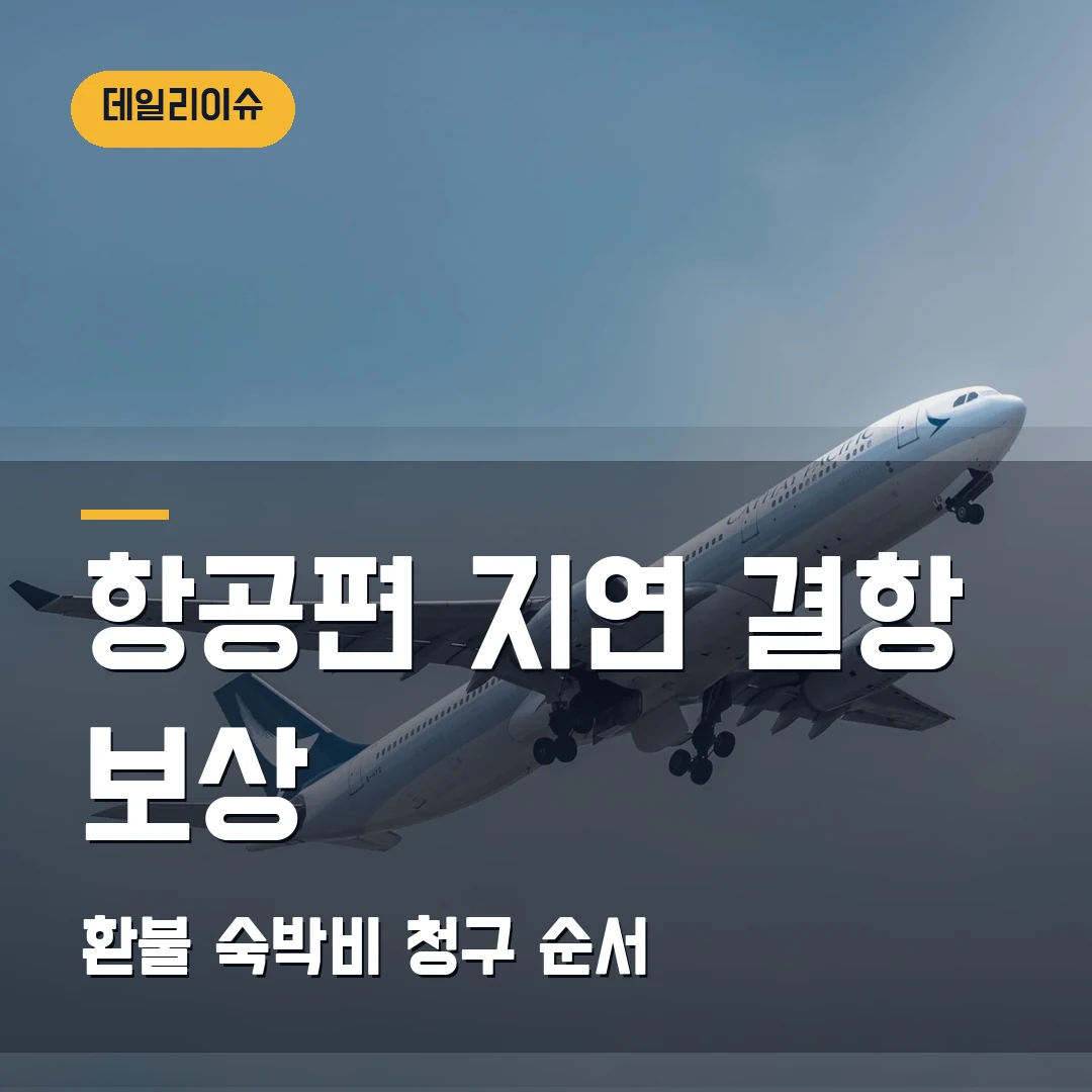 항공편 지연 결항 보상 2026 — 환불·숙박비 청구 순서와 예외 사유