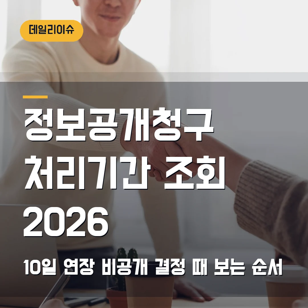 정보공개청구 처리기간 조회 2026 — 10일 연장·비공개 결정에서 막힐 때