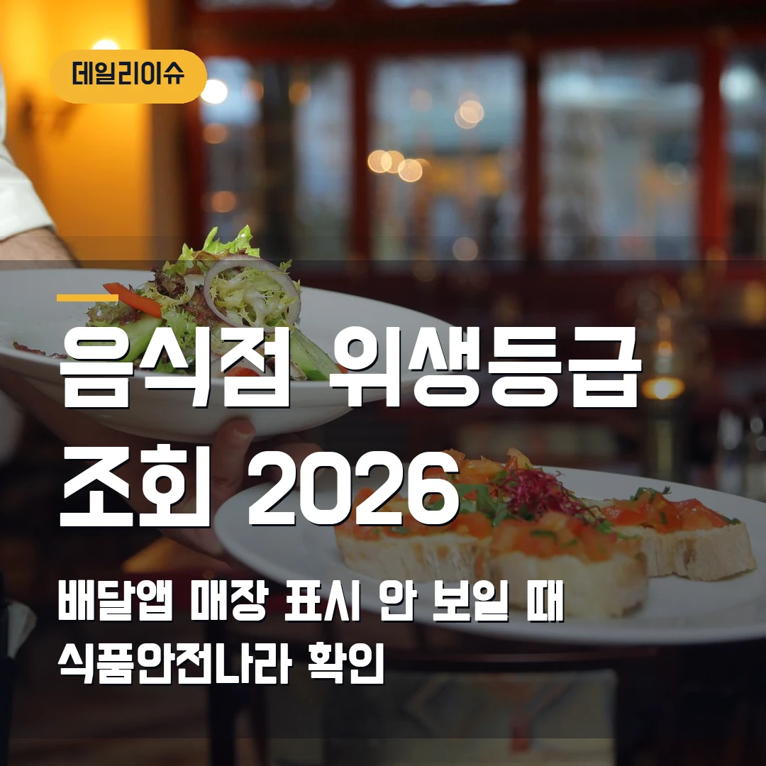 음식점 위생등급 조회 2026 — 배달앱·매장 표시 안 보일 때 확인 순서