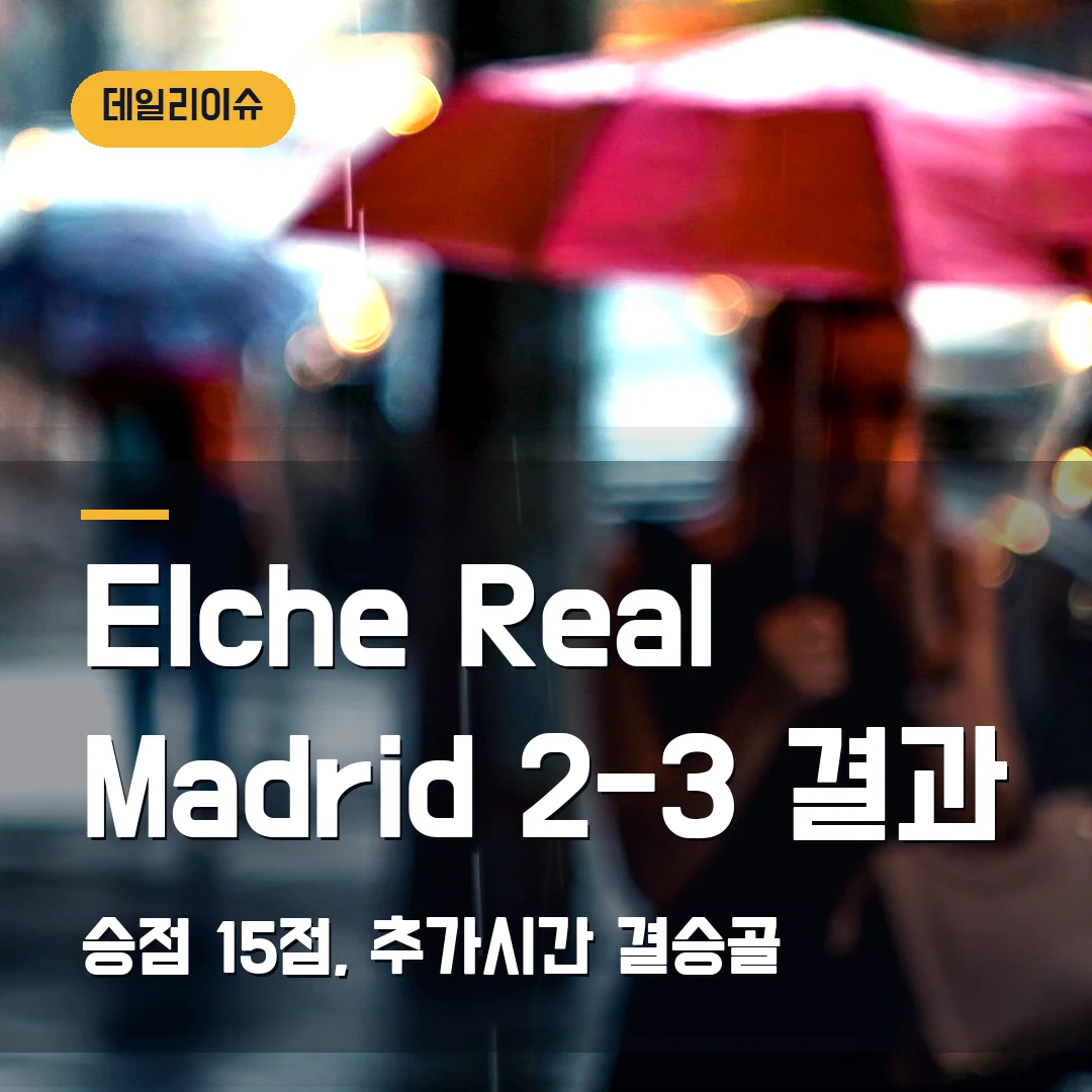 Elche CF vs Real Madrid 결과 2026 — 2-3 뒤 승점 15점과 라리가 2위 의미