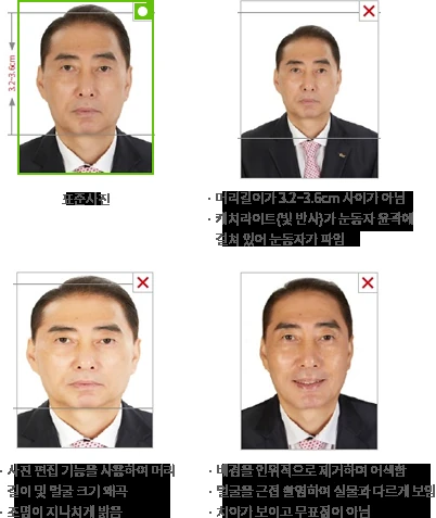 외교부 여권사진 크기와 배경 샘플