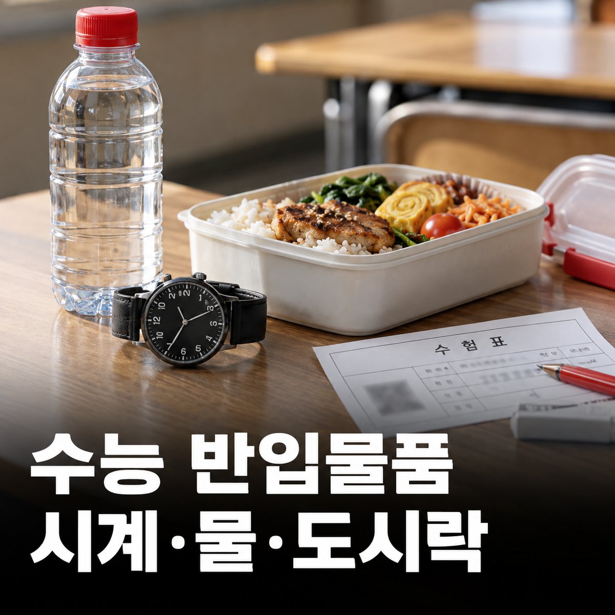 수능 시험장 반입 가능·금지 물품 체크리스트 — 시계·물·도시락·의약품